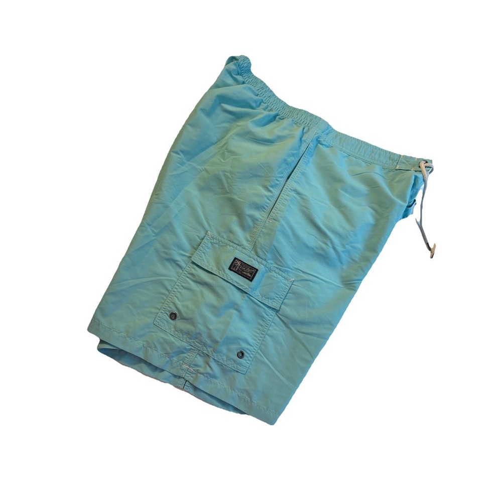 Polo Ralph Lauren Board Shorts Swim Azure Blue Cargo Pocket Y2K 90s‎ Men's XXL